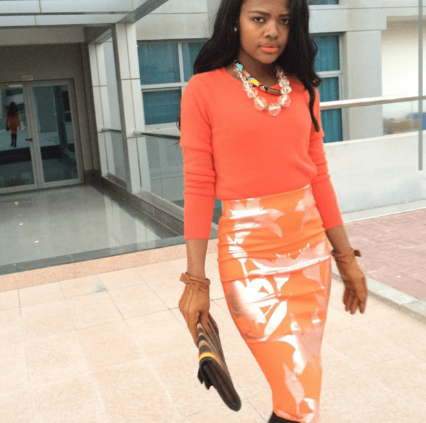 lima orange skirt